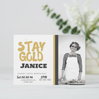 Fabolous Gold Golden 50. Personalisiert Einladung