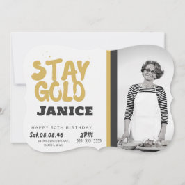 Fabolous Gold Golden 50. Personalisiert Einladung