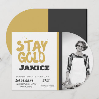 Fabolous Gold Golden 50th Personalized Einladung