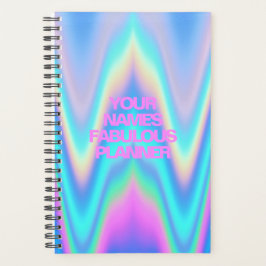 Fabolous neon holografischer Einhornrosa Name Planer