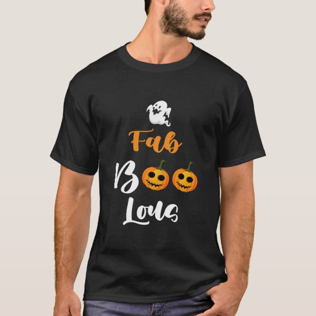 Faboolous Beängstigend Ghost Funny Twins Pumpkin T-Shirt (Vorderseite)