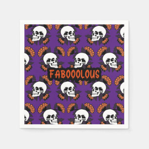Faboolous Creepy Beängstigend Skulls Halloween Mus Serviette