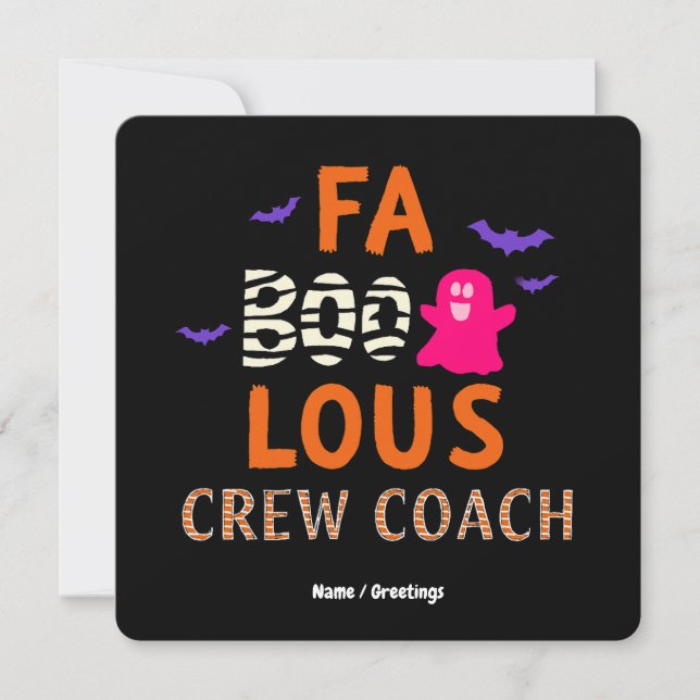 Faboolous Crew Coach Halloween-Party Ghost Funny Einladung (Vorderseite)