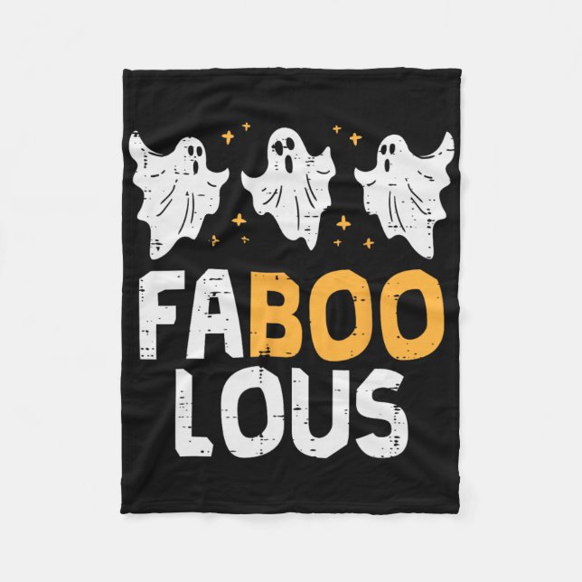 Faboolous Ghosts Funny Beängstigend Spooky Hallowe Fleecedecke (Vorderseite)