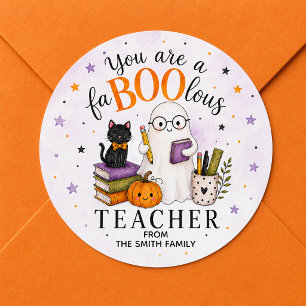 FaBOOlous Lehrer Halloween Runder Aufkleber