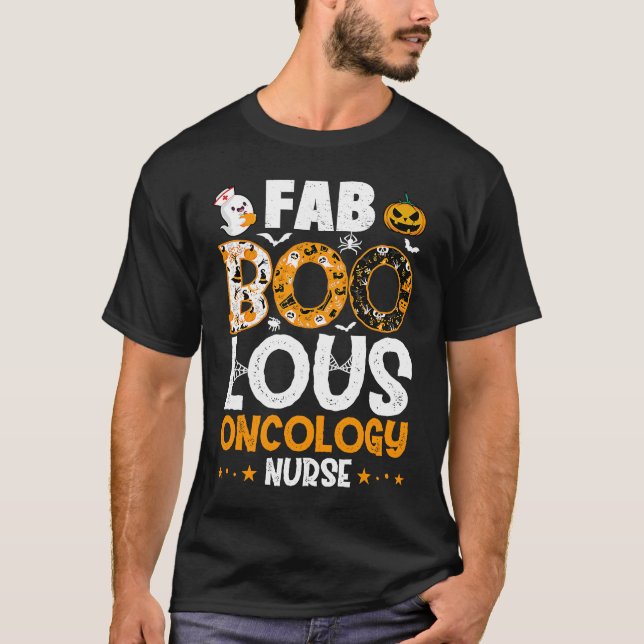 Faboolous Oncology Nurse Halloween Costume Spooky  T-Shirt (Vorderseite)