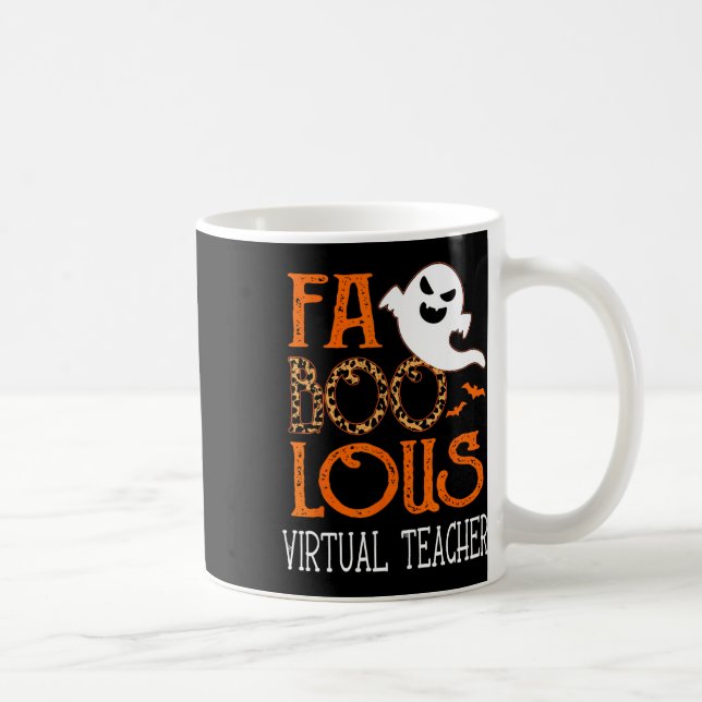 Faboolous virtueller Lehrer über Halloween-Party F Kaffeetasse (Rechts)