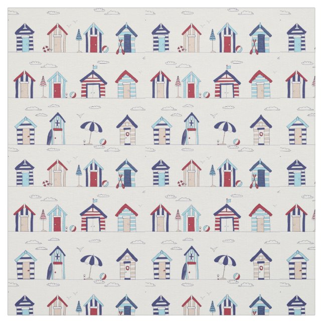 Fabric - Beach Huts Stoff (Muster)