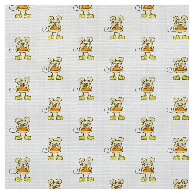 Fabric, Cheesy Mousey Pie Pizza Stoff (Muster)