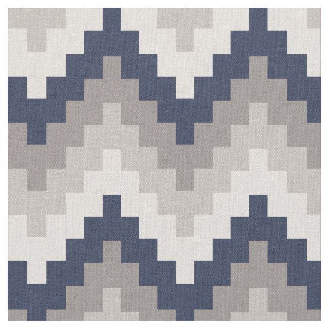 Fabric Chevron Pattern Azul Gray Geometrisch und Stoff (Nahaufnahme)