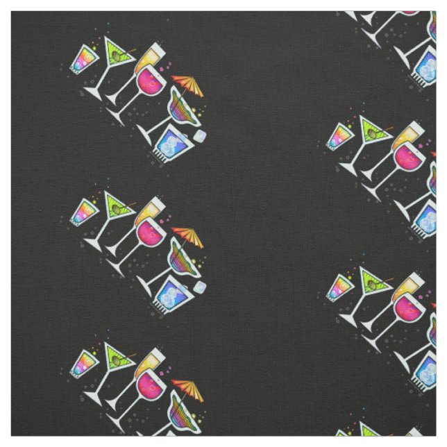 FABRIC - COCKTAIL UP! Cocktailbrille. Stoff (Muster)