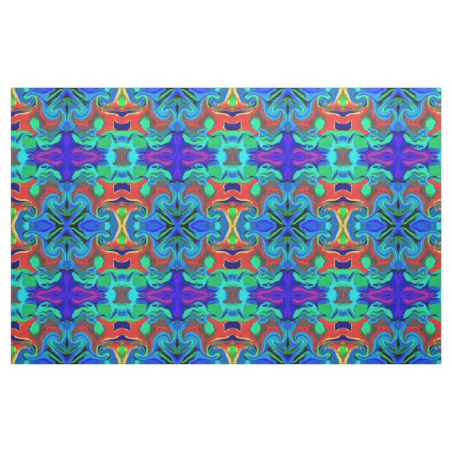 FABRIC & CRAFT BLAU UND ROTE FARBEN STOFF (Fat Quarter (45,7 x 55,9 cm))