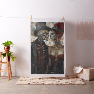 Fabric Day of the Dead Skeleton Verheiratet Couple Stoff