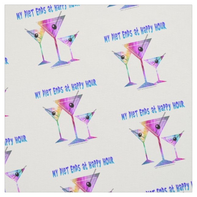 FABRIC - DIET ENDET BEI HAPPY HOUR, Cocktail Spaß Stoff (Muster)