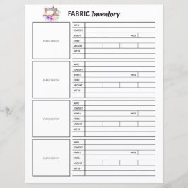 Fabric Inventory Sheet