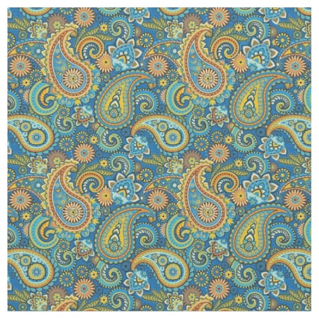 Fabric - Mehrfarbiges französisches Paisley Stoff (Nahaufnahme)