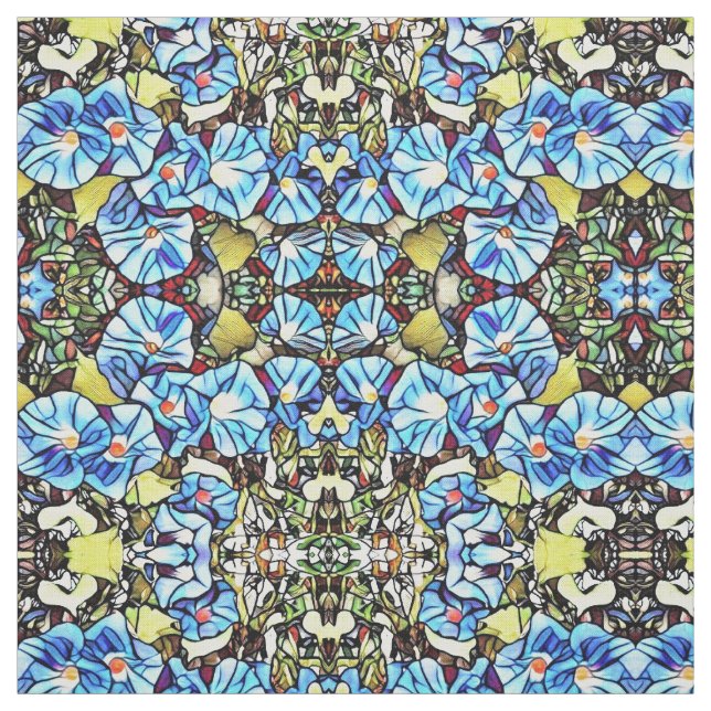 Fabric - SG Blue Morning Glories Stoff (Muster)