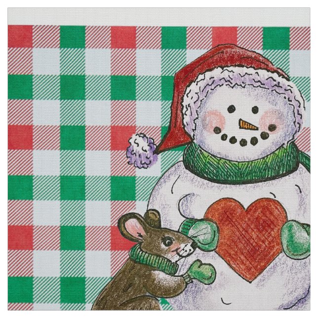 Fabric von Herz und Snowman Friends Stoff (Muster)