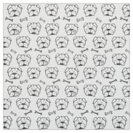 Fabric with an english Bulldogge pattern Stoff