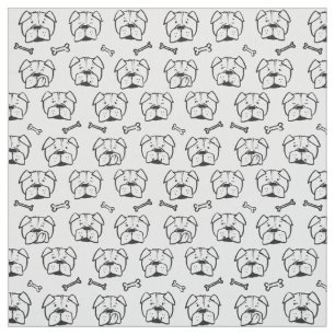 Fabric with an english Bulldogge pattern Stoff