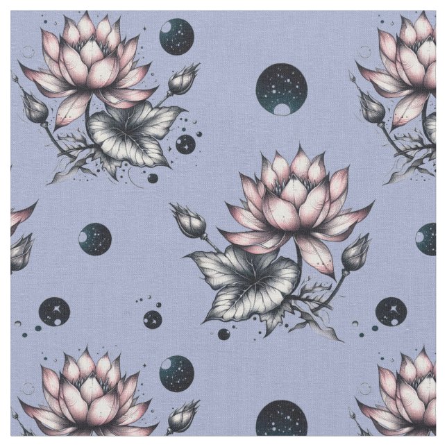 Fabric with bottom woven lotuses stoff (Nahaufnahme)