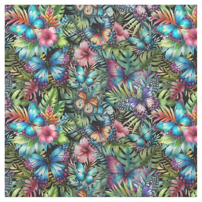 Fabric with snowstorms “Flight in the jungle” Stoff (Nahaufnahme)