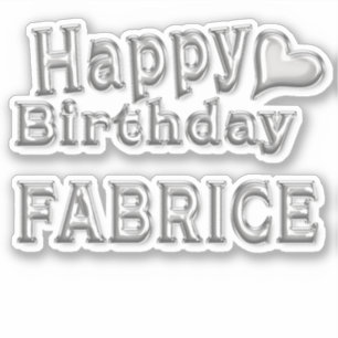 Fabrice Happy Birthday silver Aufkleber Sticker