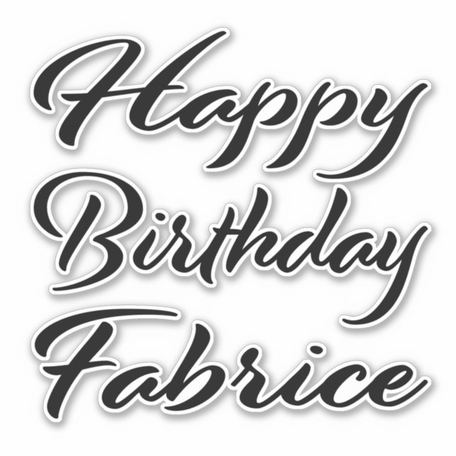 Fabrice Name Vorname black Sticker Geburtstag (Vorderseite)