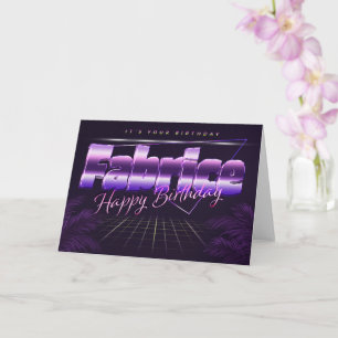 Fabrice Name Vorname lila retro Karte Geburtstag