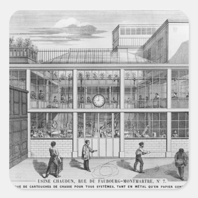Fabrik für Schießpatronen, Usine Chaudun Quadratischer Aufkleber (Vorderseite)