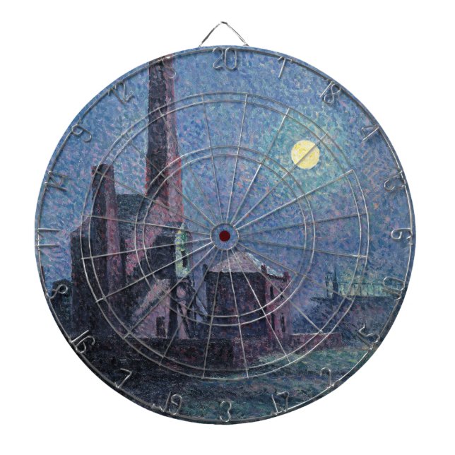 Fabrik im Mondschein (urbane Landschaft) (Luce) Dartscheibe (vorne)