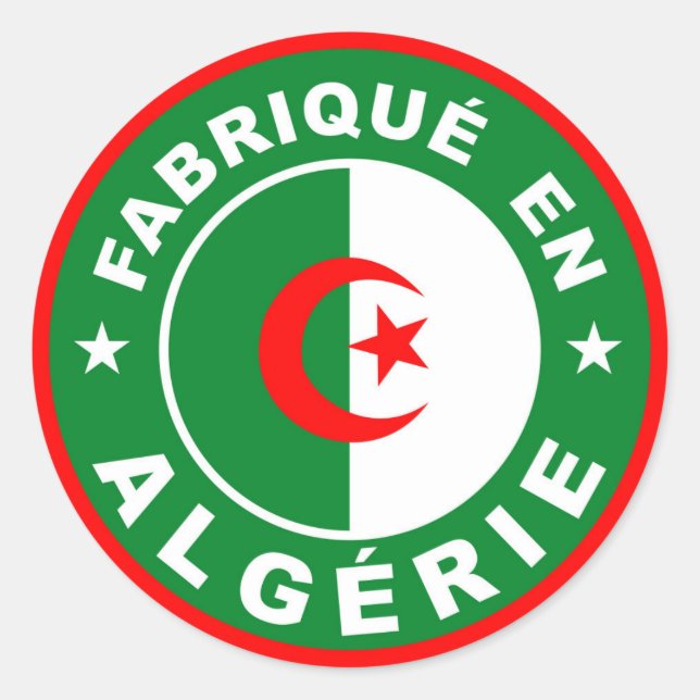 fabrique algerie-flagge runder aufkleber (Vorderseite)