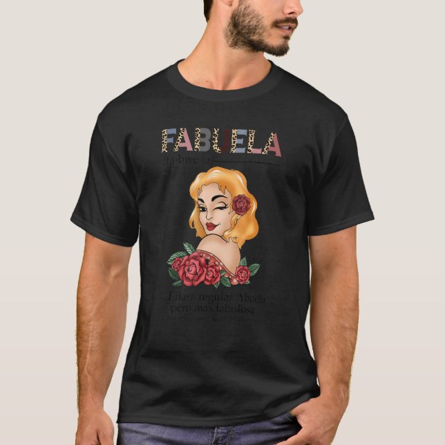 Fabuela Spanish Fabuela Definition Leopard rot T-Shirt (Vorderseite)