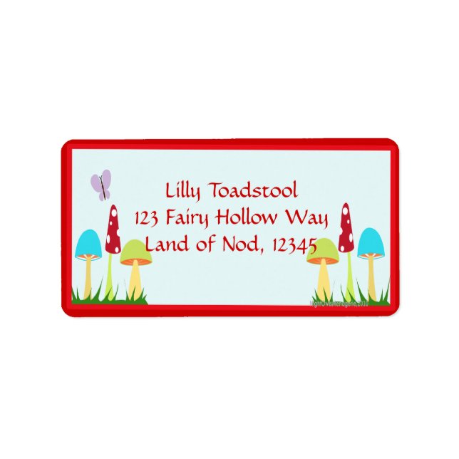 Fabuläre Pilzsorte Adressaufkleber (Vorne)