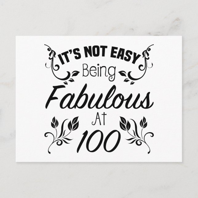 Fabulous 100. Geburtstag Postkarte (Vorderseite)
