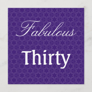 Fabulous 30 Geburtstag Lila Stars Template W1030 Einladung