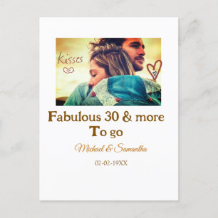 Fabulous 30 Jahre Jubiläum Name Foto Datum Postkarte