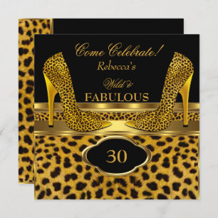 Fabulous 30 Wild Leopard Gold Cheetah High Heels Einladung