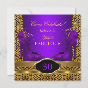 Fabulous 30 Wild Leopard Lila Cheetah Heelse Einladung