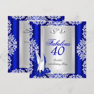Fabulous 40 40. Geburtstag Party Royal Blue Shoes Einladung