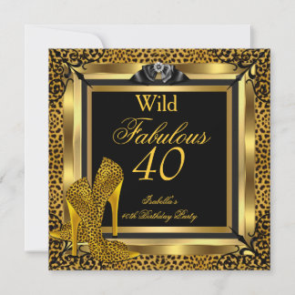 Fabulous 40 40. Geburtstags-Party Gold Wild Leopar Einladung