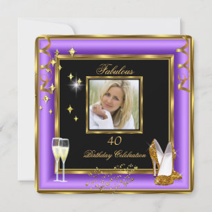 Fabulous 40 Foto Lila Gold Champagner Heelse 2 Einladung