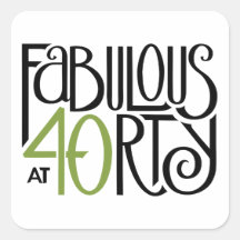 Fabulous 40 grüner Aufkleber mit Platz