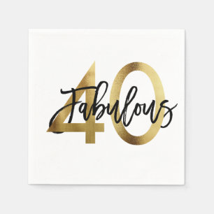 Fabulous 40. Moderne Elegante Chic Gold Geburtst Serviette