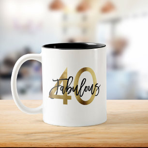 Fabulous 40.   Moderne Elegante Chic Gold Geburtst Zweifarbige Tasse