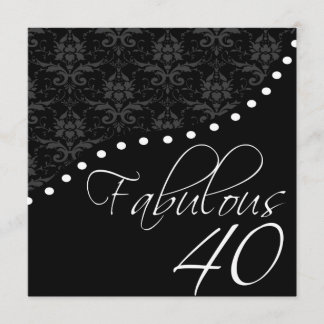 Fabulous 40 Personalisiert Black Birthday Party Einladung