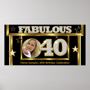 Fabulous 40 Retro Glamour Hollywood Gold Foto Poster