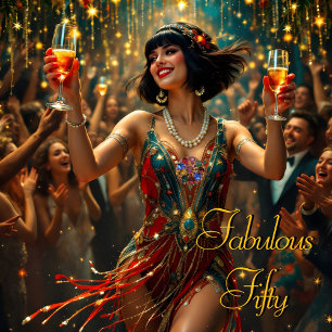 Fabulous 50 1920’ Art Deko Woman Flapper Einladung