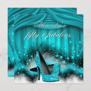 Fabulous 50 Aquamarin Blue High Heels Feathers Bir Einladung