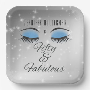 Fabulous 50 Black Blue Glam Eyes Paper Teller